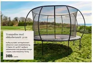 Trampoline med sikkerhetsnett 3,6 m