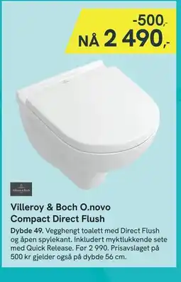 Bademiljø Villeroy & Boch O.novo Compact Direct Flush tilbud