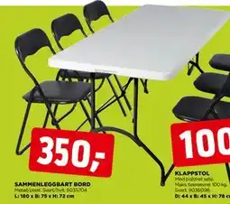 jem & fix SAMMENLEGGBART BORD tilbud