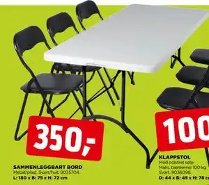 jem & fix SAMMENLEGGBART BORD tilbud