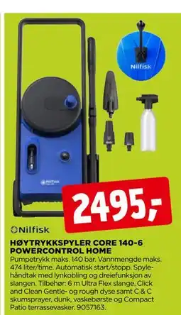 jem & fix HØYTRYKKSPYLER CORE 140-6 POWERCONTROL HOME tilbud