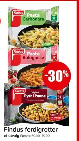 Spar Findus ferdigretter tilbud