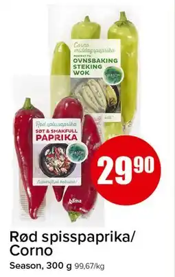 Spar Rød spisspaprika/Corno tilbud