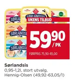 Meny Sørlandsis tilbud