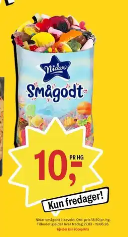 Coop Prix Nidar smågodt i løsvekt tilbud