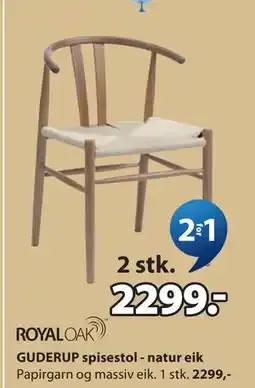 JYSK GUDERUP spisestol - natur eik tilbud