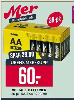 Europris VOLTAGE BATTERIER, App-pris tilbud