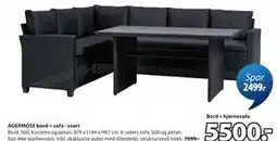 JYSK AGERMOSE bord + sofa - svart tilbud