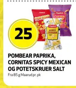 Bunnpris POMBEAR PAPRIKA, CORNITAS SPICY MEXICAN OG POTETSKRUER SALT tilbud