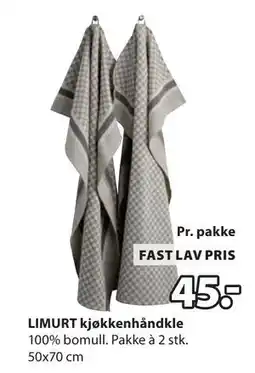 JYSK LIMURT kjøkkenhåndkle tilbud