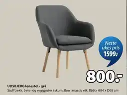 JYSK UDSBJERG lenestol - grå tilbud