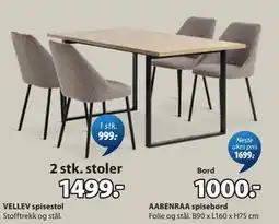 JYSK AABENRAA spisebord tilbud