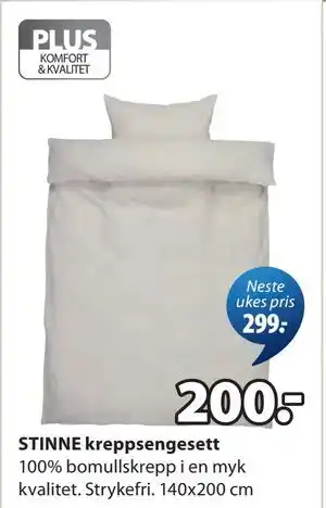 JYSK STINNE kreppsengesett tilbud