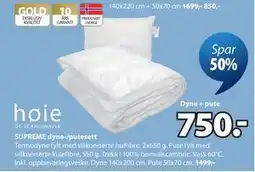 JYSK SUPREME dyne-/putesett tilbud