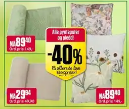 Europris Alle pynteputer og pledd! tilbud