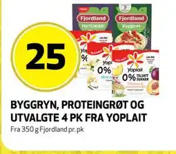 Bunnpris Byggryn, Proteingrøt og utvalgte 4 pk fra Yoplait tilbud