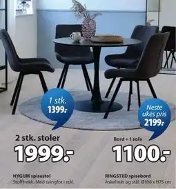JYSK RINGSTED spisebord tilbud
