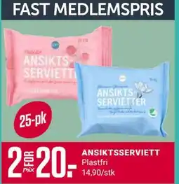 Europris ANSIKTSSERVIETT, Medlemspris tilbud