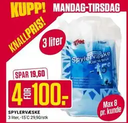 Europris SPYLERVÆSKE tilbud