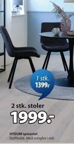 JYSK HYGUM spisestol tilbud