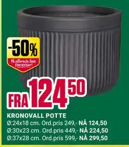 Europris KRONOVALL POTTE tilbud