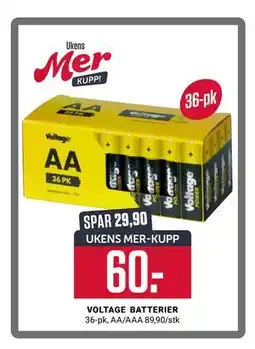 Europris VOLTAGE BATTERIER, App-pris tilbud