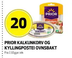 Bunnpris PRIOR KALKUNKORV OG KYLLINGPOSTEI OVNSBAKT tilbud