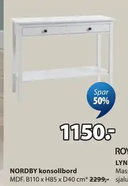 JYSK NORDBY konsollbord tilbud