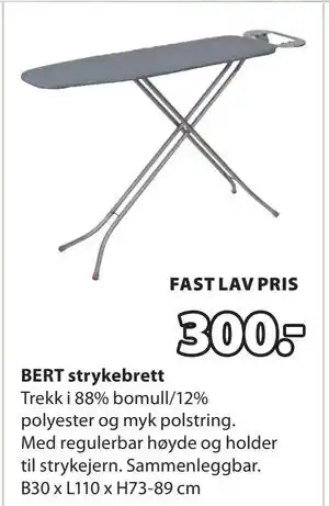 JYSK BERT strykebrett tilbud