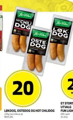 Bunnpris LØKDOG, OSTEDOG OG HOT CHILIDOG tilbud