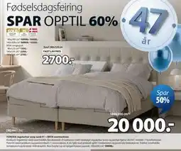 JYSK TONDRA regulerbar seng sand-91 + BRYA overmadrass tilbud