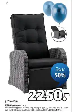 JYSK STORD loungestol - grå tilbud