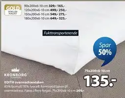 JYSK EDITH overmadrasslaken tilbud