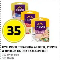Bunnpris KYLLINGFILET PAPRIKA & URTER, PEPPER & HVITLØK OG RØKT KALKUNFILET tilbud
