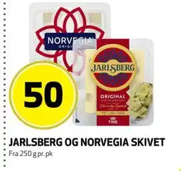 Bunnpris JARLSBERG OG NORVEGIA SKIVET tilbud