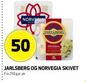 Bunnpris JARLSBERG OG NORVEGIA SKIVET tilbud