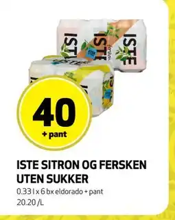 Bunnpris ISTE SITRON OG FERSKEN UTEN SUKKER tilbud