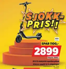 POWER E2 E II elektrisk sparkesykkel tilbud