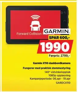 POWER Garmin X110 dashbordkamera tilbud
