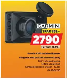 POWER Garmin X210 dashbordkamera tilbud