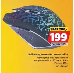 POWER Gamingmus med optisk sensor tilbud