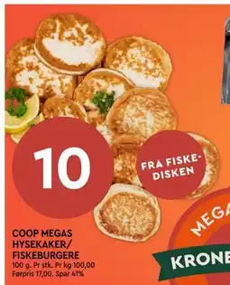 Coop Mega COOP MEGAS HYSEKAKER/ FISKEBURGERE tilbud