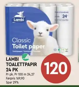 Coop Mega LAMBI TOALETTPAPIR 24 PK tilbud