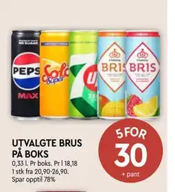 Coop Mega UTVALGTE BRUS PÅ BOKS tilbud