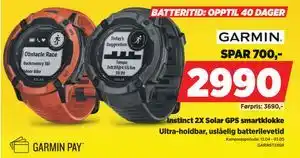 Instinct 2X Solar GPS smartklokke