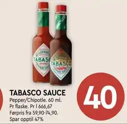 Coop Mega TABASCO SAUCE tilbud