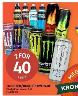 Coop Mega MONSTER/BURN/POWERADE tilbud