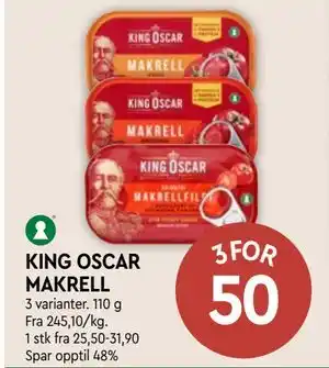 Coop Mega KING OSCAR MAKRELL tilbud