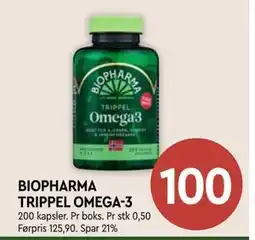 Coop Mega BIOPHARMA TRIPPEL OMEGA-3 tilbud