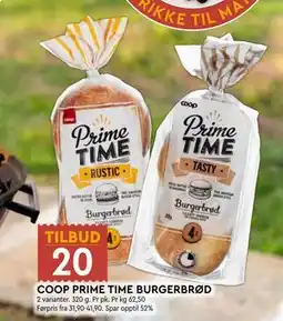 Coop Mega COOP PRIME TIME BURGERBRØD tilbud